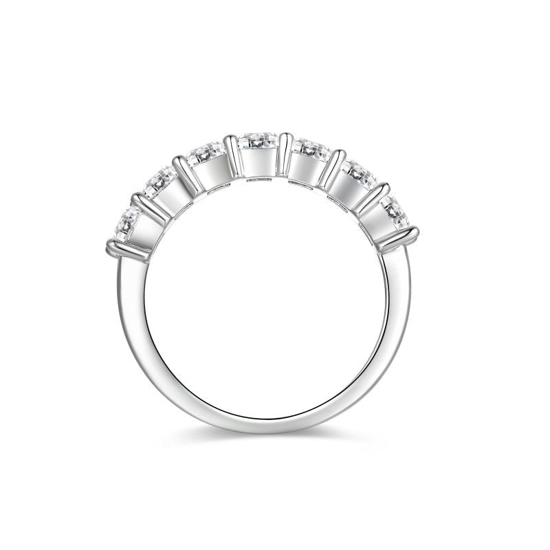 Princess-Cut D-Color VVS1 Moissanite Engagement Ring in Sterling Silver – Elegant Everyday Stackable Band for Women