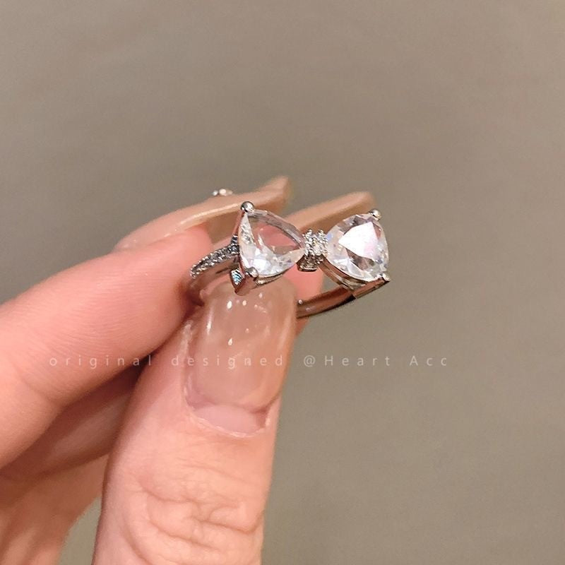 Castle Pink Bow Open Female Diamond Ring