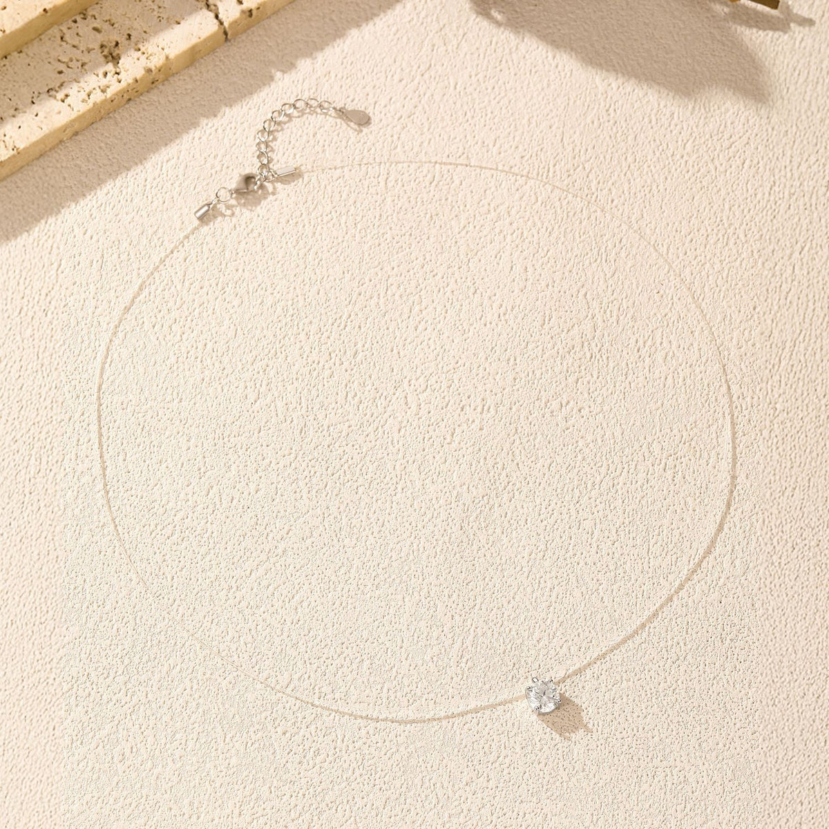 Round D-Color VVS1 Moissanite Solitaire Necklace in Sterling Silver – Minimalist Clavicle Chain