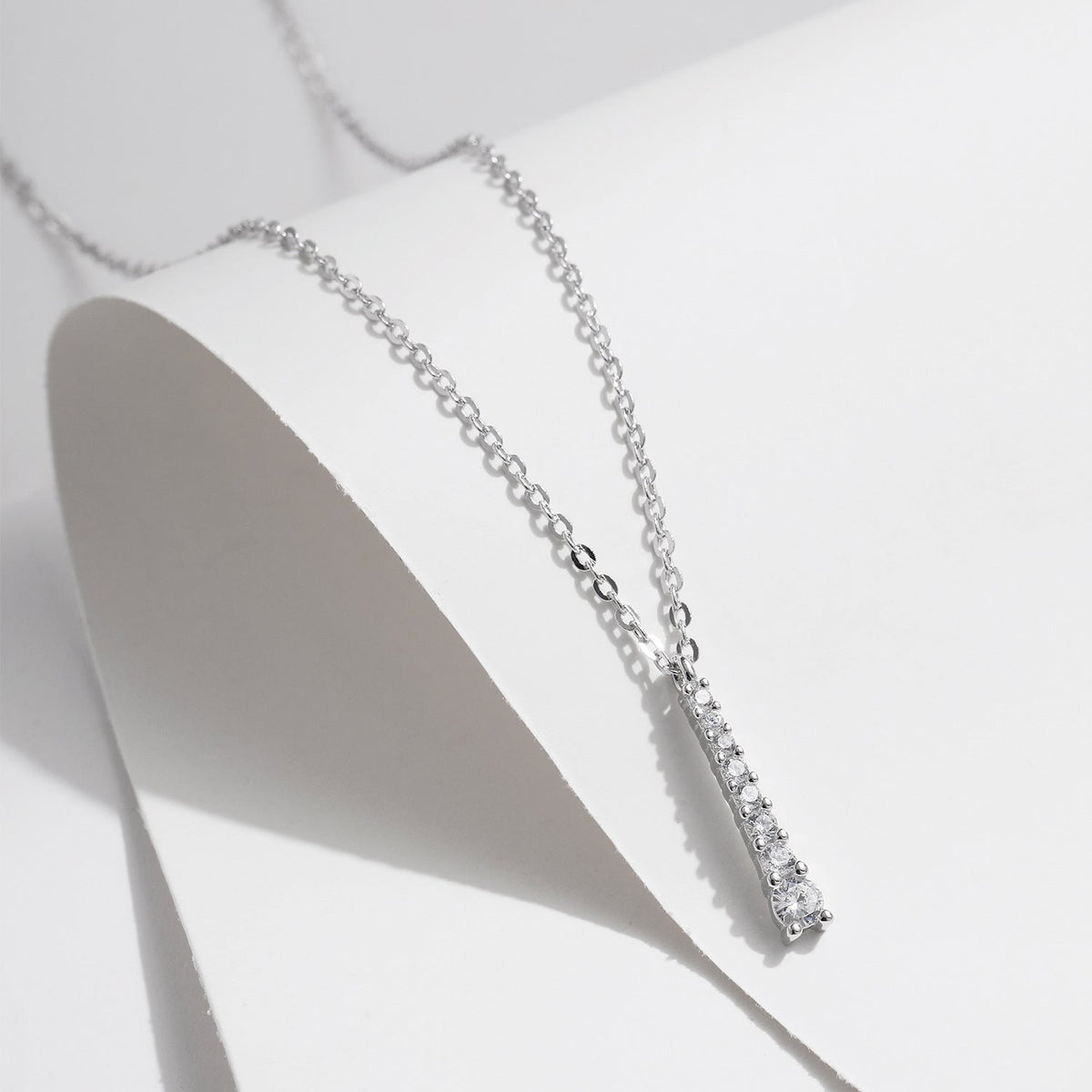 Y-Shaped Tassel Pendant Necklace in Sterling Silver with D-Color VVS1 Moissanite Accents