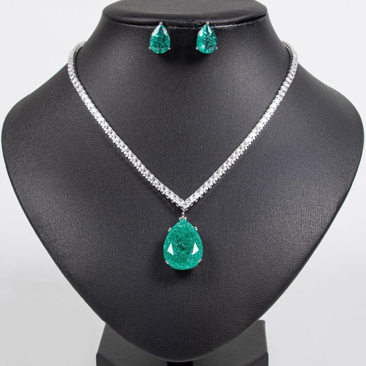 Style Love Heart Suite Water Drops Jewelry Set