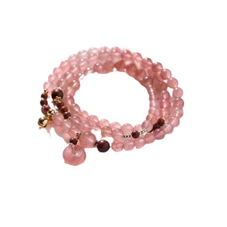 Women's Three-circle Strawberry Light Luxury Pink Crystal Original Bracelets