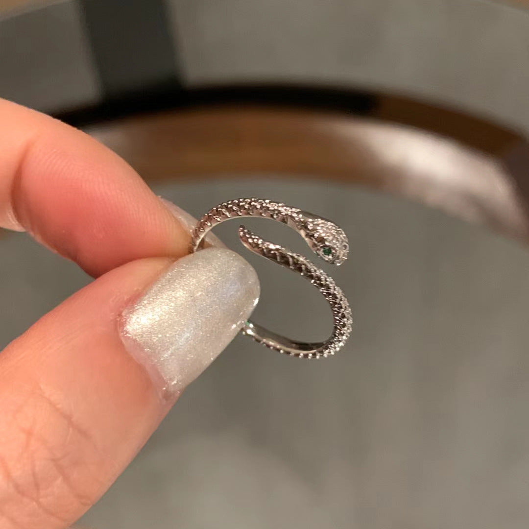 Snake Simulated Snakes Female Fashion Personality Style Niche Design Open Ring