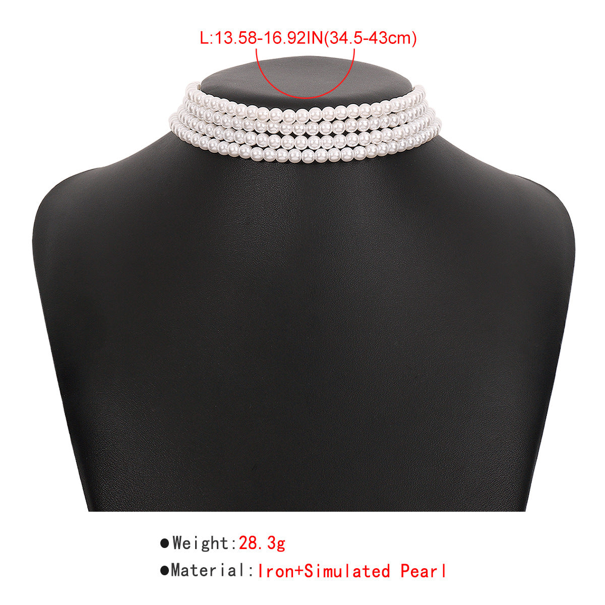 Women's Elegant Retro Fashion Exaggerated Pearl Geometric Necklaces