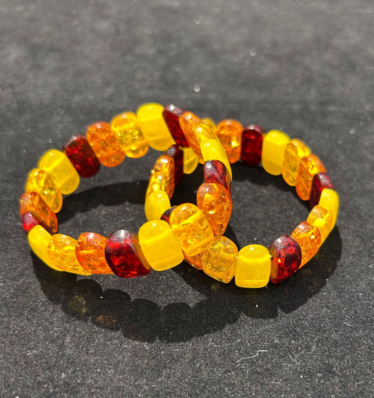 Women's & Men's Artificial Amber Piebald Old Beeswax Manual Retro Bracelet