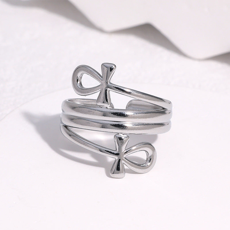 Steel Open Fashion Korean Style Bow Ring
