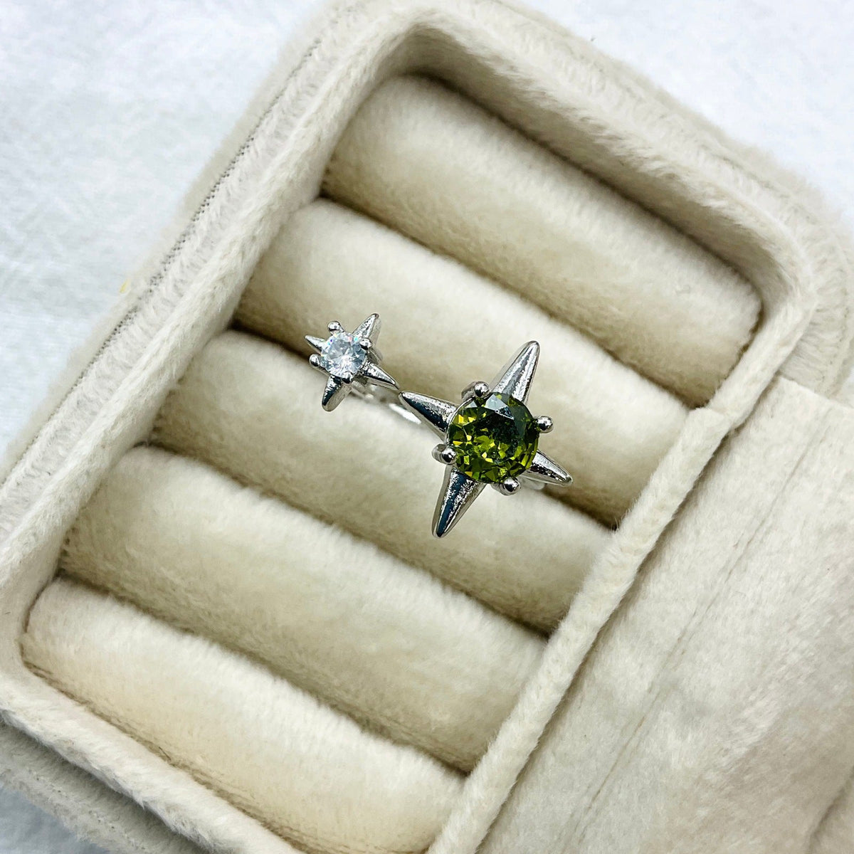Stars Female Open High Sense Asterism Shining Zircon Dopamine Colored Ring