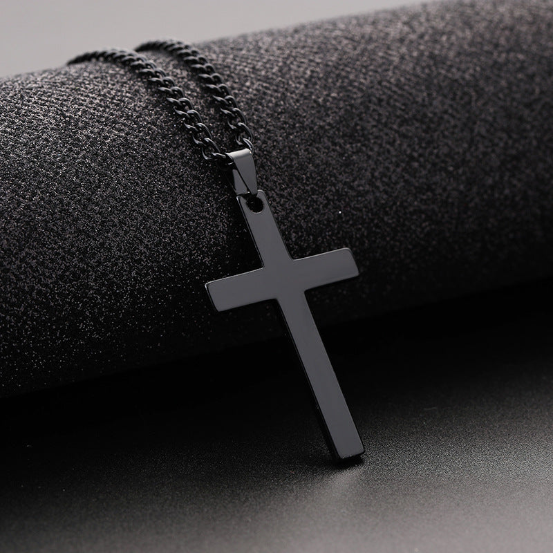 Men's Stainless Steel Cross Shelf Titanium Ornaments Necklaces