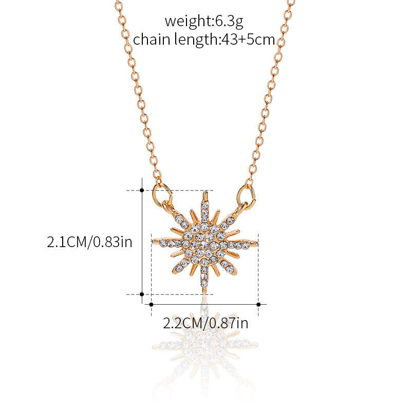 Women's Gold Apollo Light Sun Choker Neck Sweater Necklaces