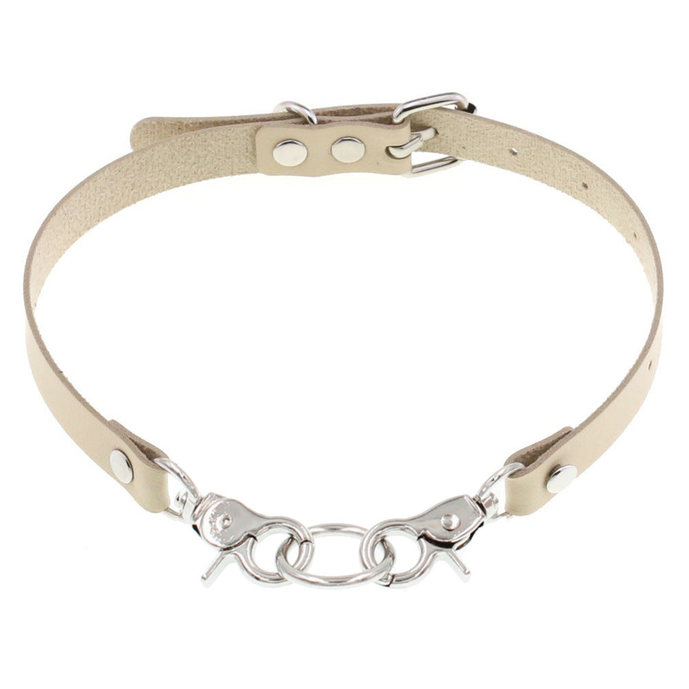 Simple Leather Buckle Collar Fashion Punk Necklaces
