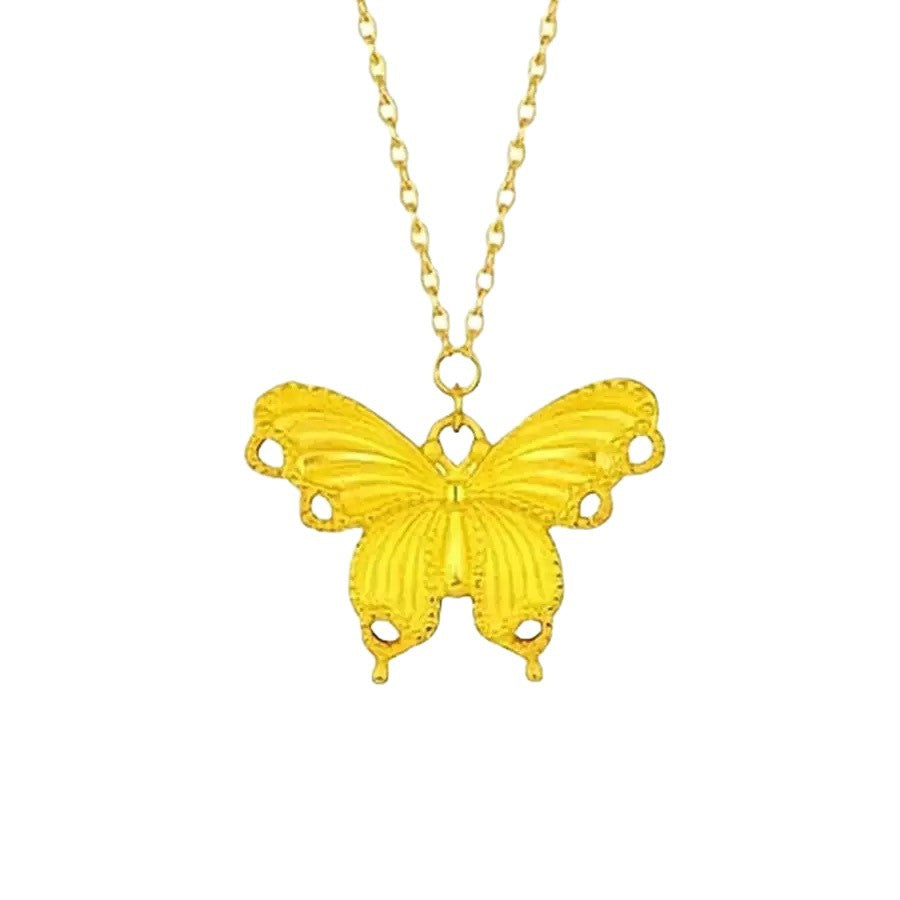 Women's Hollow Butterfly Light Luxury High-grade Super Flash Clavicle Necklaces