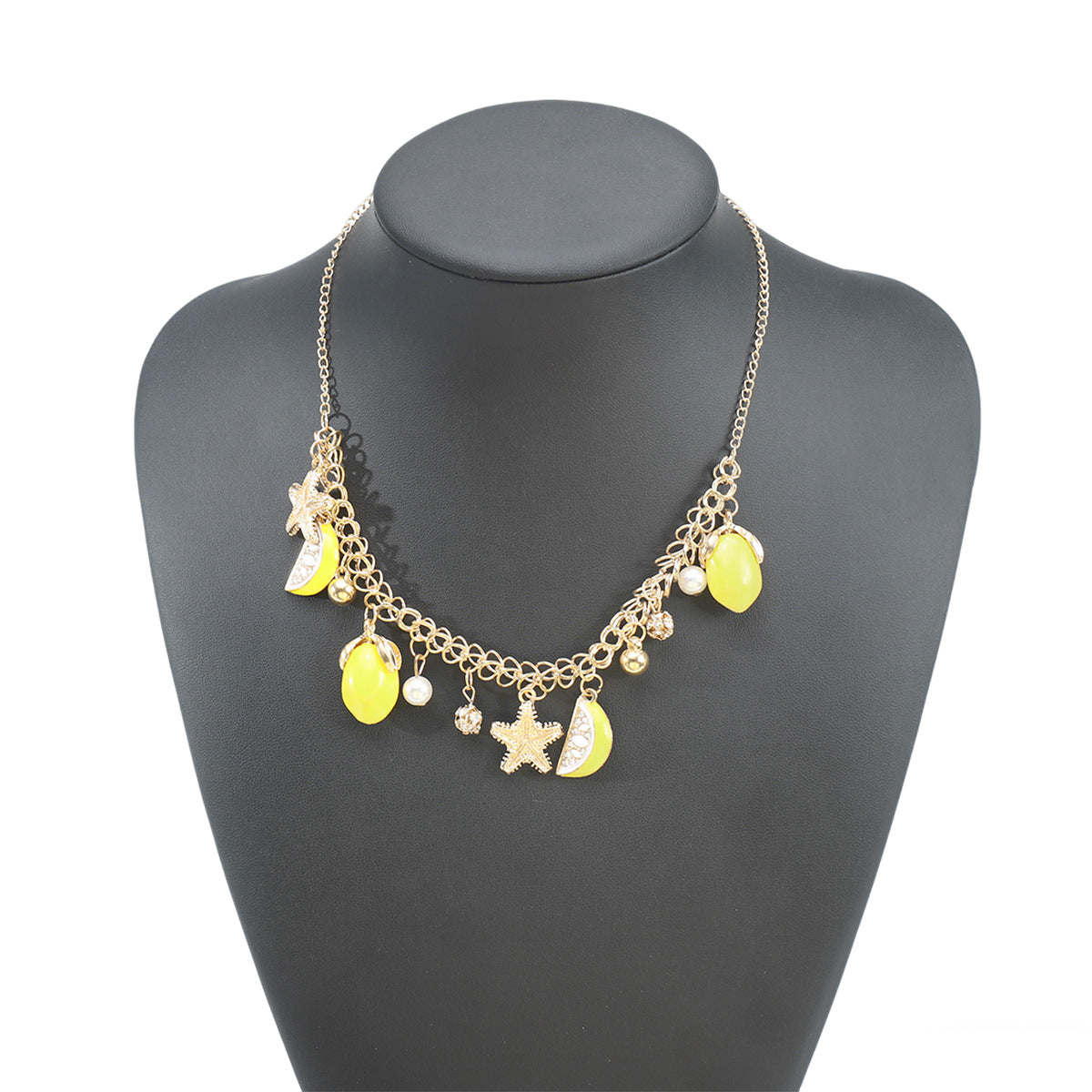 Ocean Style Starfish Copper Chain Personalized Dripping Lemon Pendants