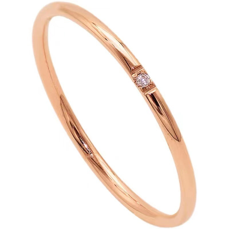 Women's Light Luxury Simple Personality Temperament Small Zircon Design Fashion Ring