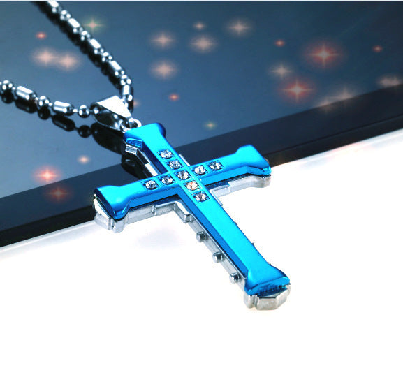 Popular Pretty Cool Diamond Cross Ornament Necklaces