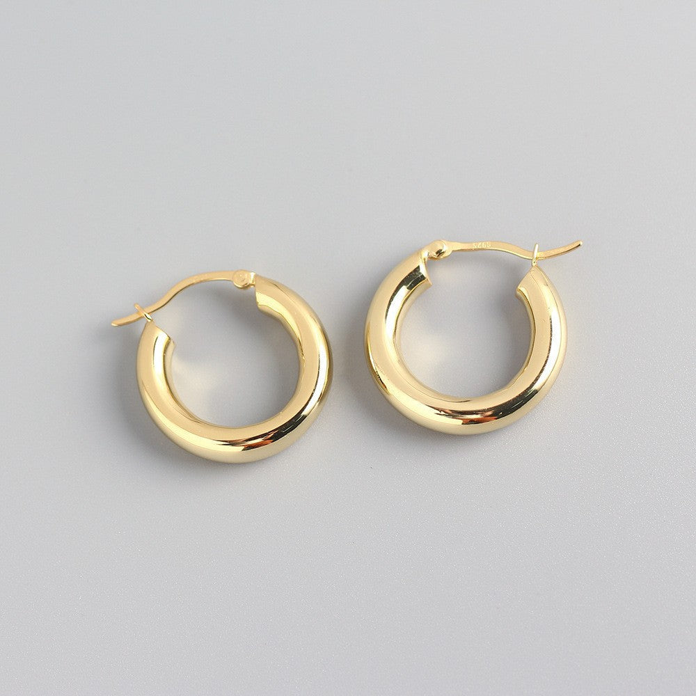 Fashion Style Gold-plated Titanium Steel Personalized Cold Sier Earrings