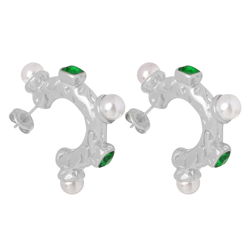 Cube Sugar Niche Temperament Versatile Fashion Inlaid Glass Stone Artificial Rings