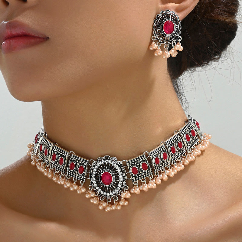 Popular Ornament Vintage Ethnic Style Gemstone Necklaces