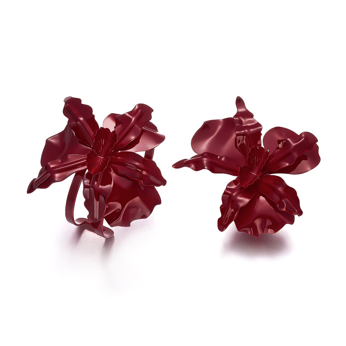 Exaggerated Personalized Design Flower High-grade Red Large Elegant Bracelet
