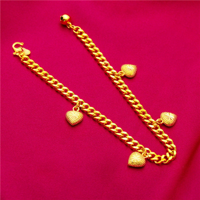 Women's Fashion Small Peach Heart Vietnam Placer Gold Rings