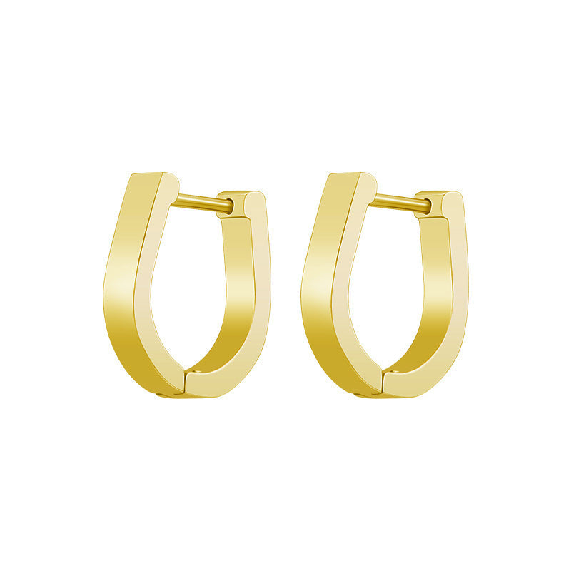 Steel Geometric Personality Hexagon Ear Clip Simple Square Earrings