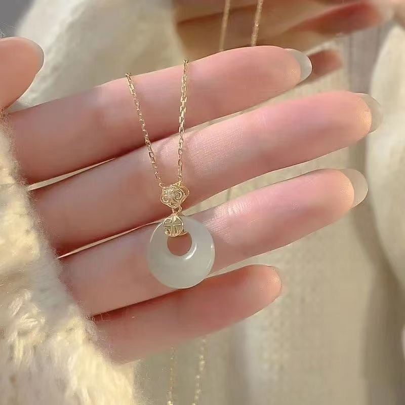 Chinese Lucky Peace Buckle Female Gift Necklace