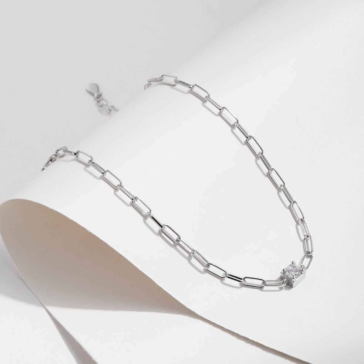 Geometric D-Color VVS1 Moissanite Bracelet in Sterling Silver for Women