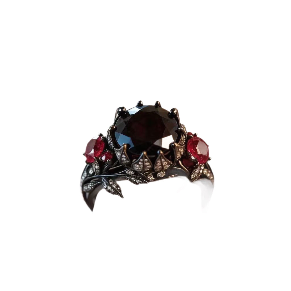 Female Environmental Protection Zinc Alloy Mild Luxury Retro Fashion Design Ring