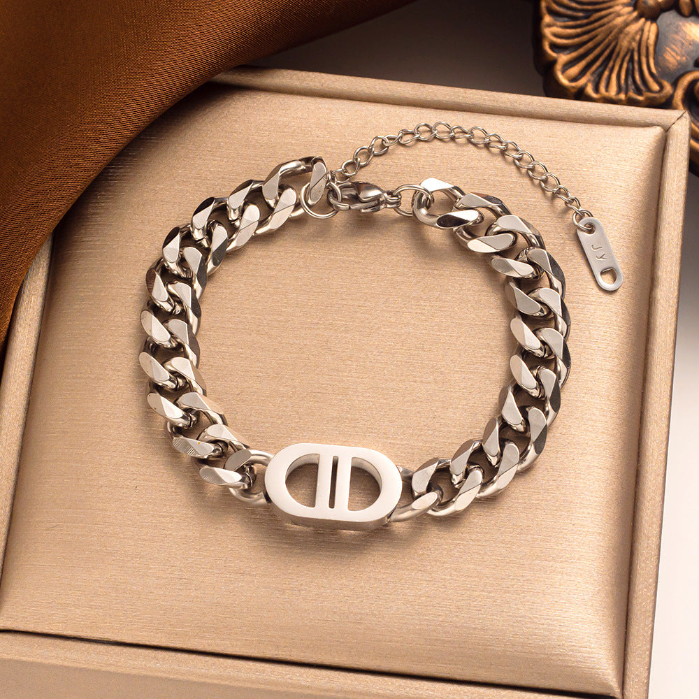 Hip Hop Double Letter Personality Trend Clavicle Chain Necklaces