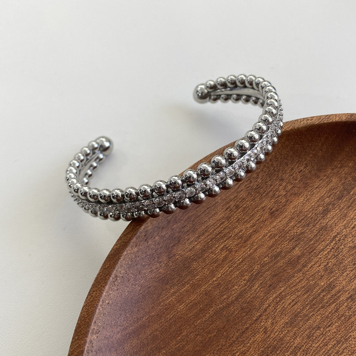 Minimalist Geometric Beads Zircon Opening Female Light Luxury Bracelet