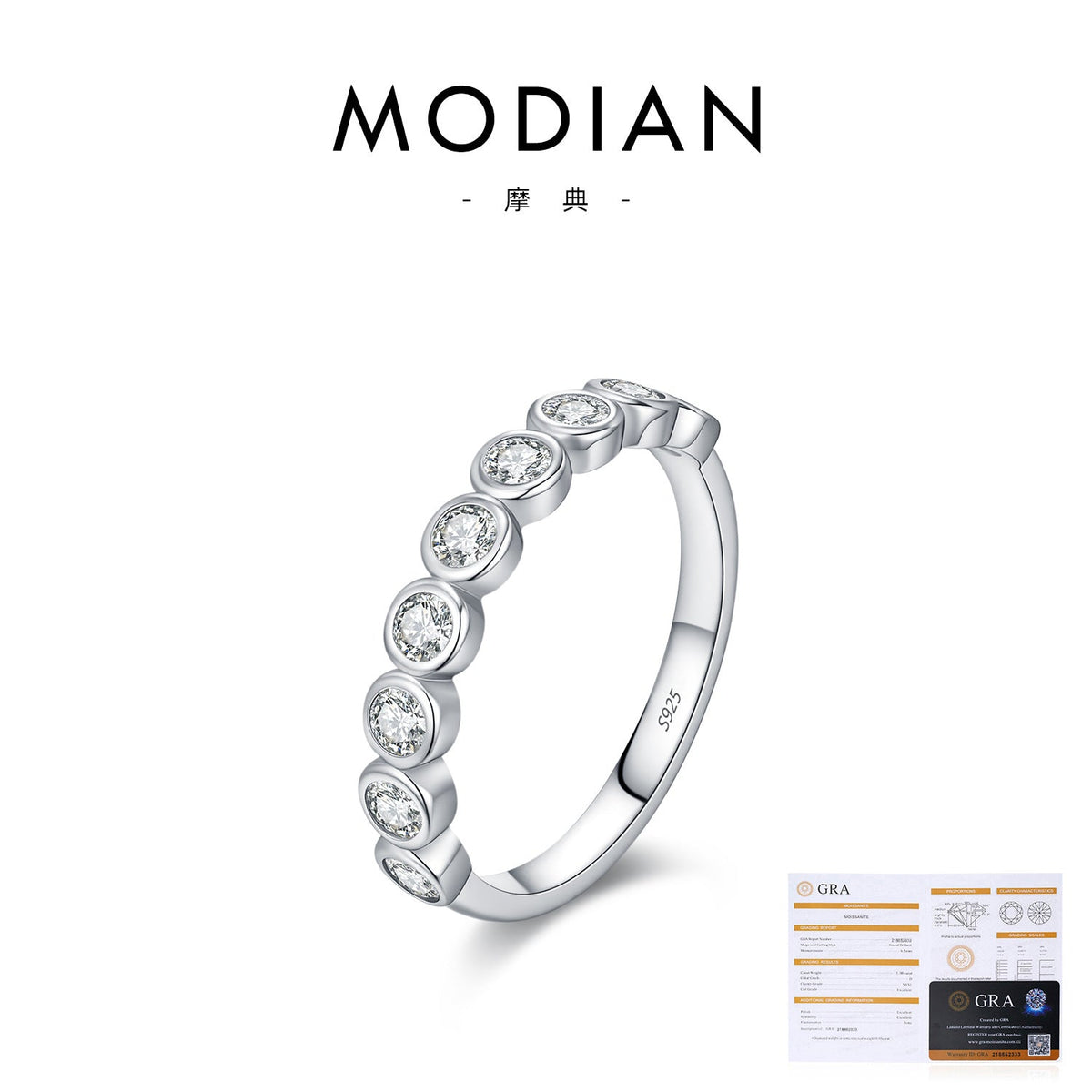 Bubble-Embossed D-Color VVS1 Moissanite Engagement Ring in Sterling Silver – Geometric Stackable Band for Everyday Wear