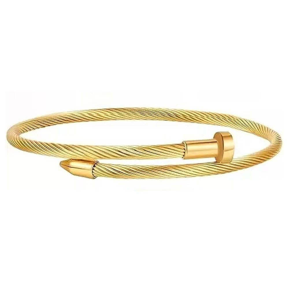 Fashion Titanium Steel Gold Female Card Plus Bracelet