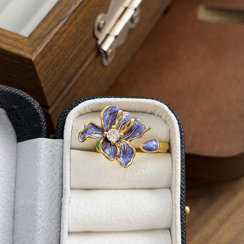 Hipster Style Super Fairy Enamel Purple Rings