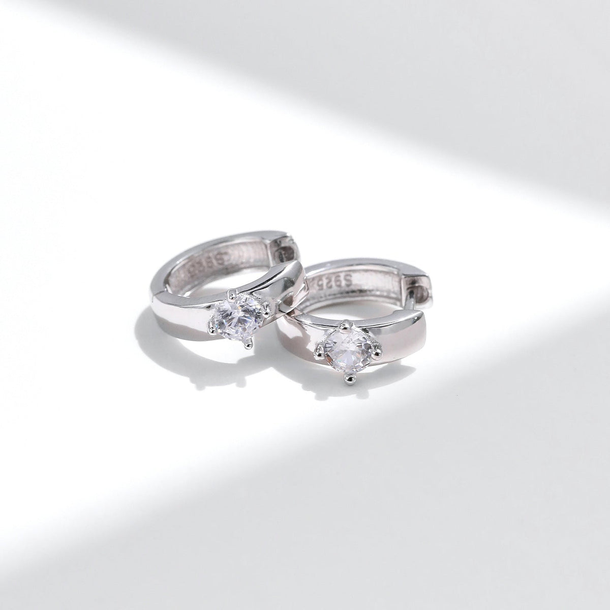 U-Shaped D-Color VVS1 Moissanite Hoop Earrings in Sterling Silver
