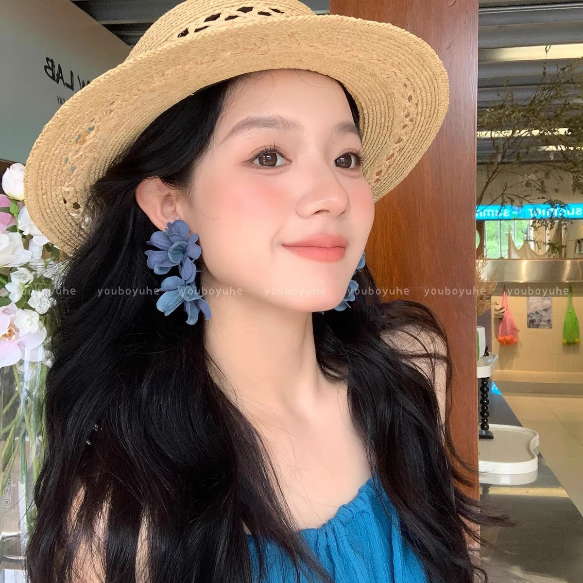 Flower Female Seaside Vacation Dopamine Fashion Temperament Earrings