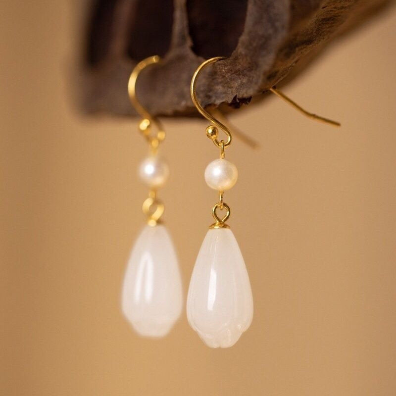 Chinese Style Magnolia Retro Premium Ancient Han Clothing Cheongsam Ear Rings