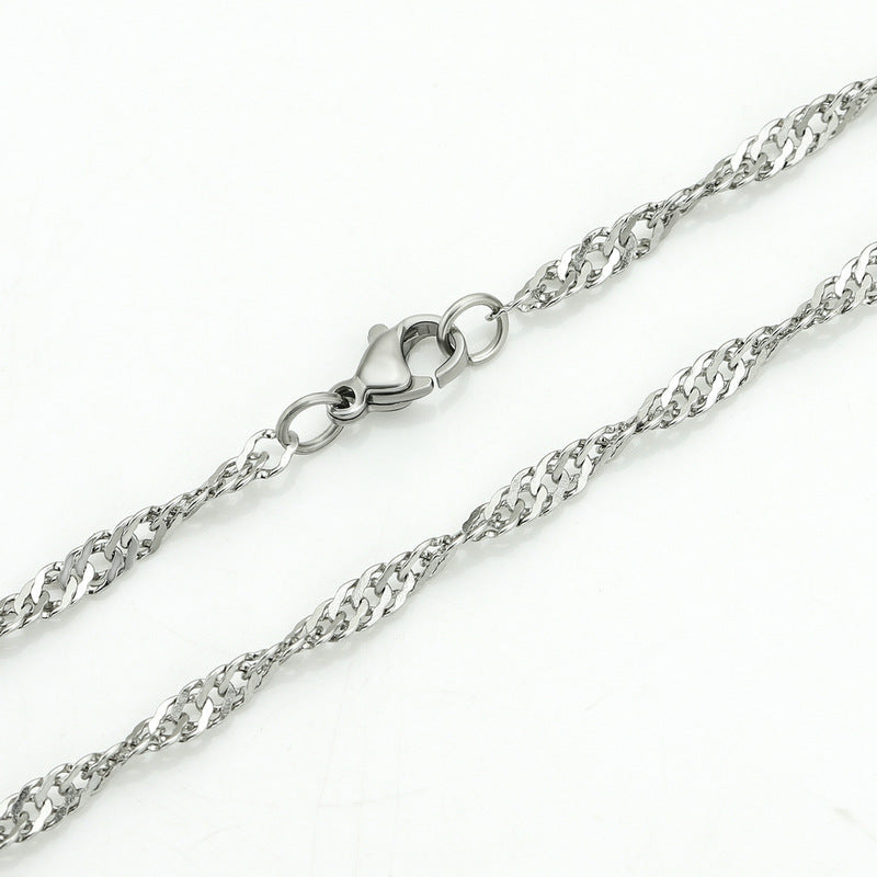 Women's & Men's Simple Stainless Steel Fashion Clavicle Titanium Necklaces
