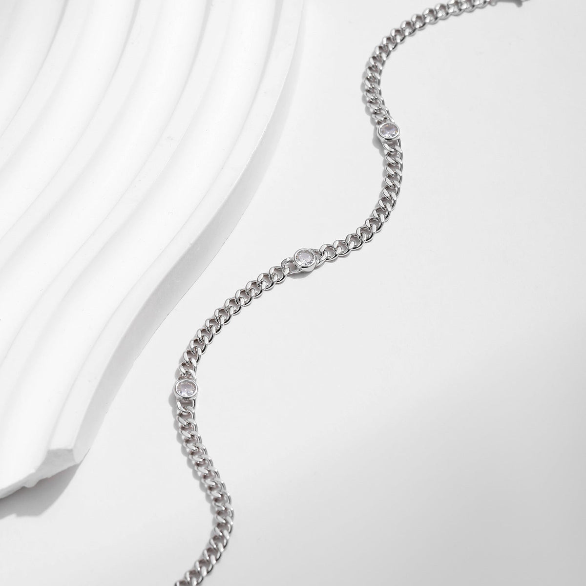 Geometric Punk Style D-Color VVS1 Moissanite Bracelet in Sterling Silver