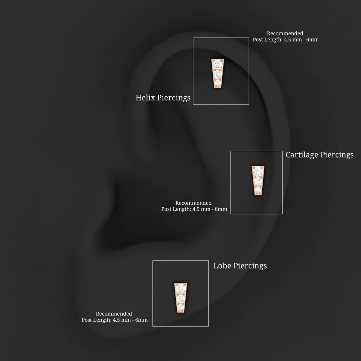 Minimal Diamond Unique Earring for Tragus Piercing