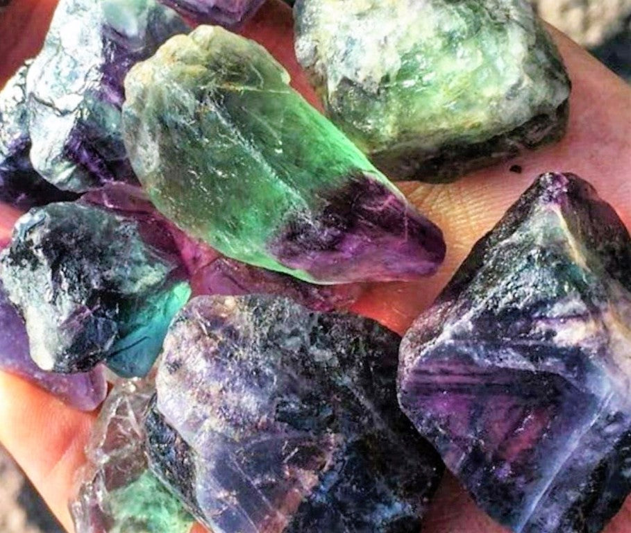 Rainbow Fluorite Crystal Rough Large Rock Brazilian 2 Inches Raw