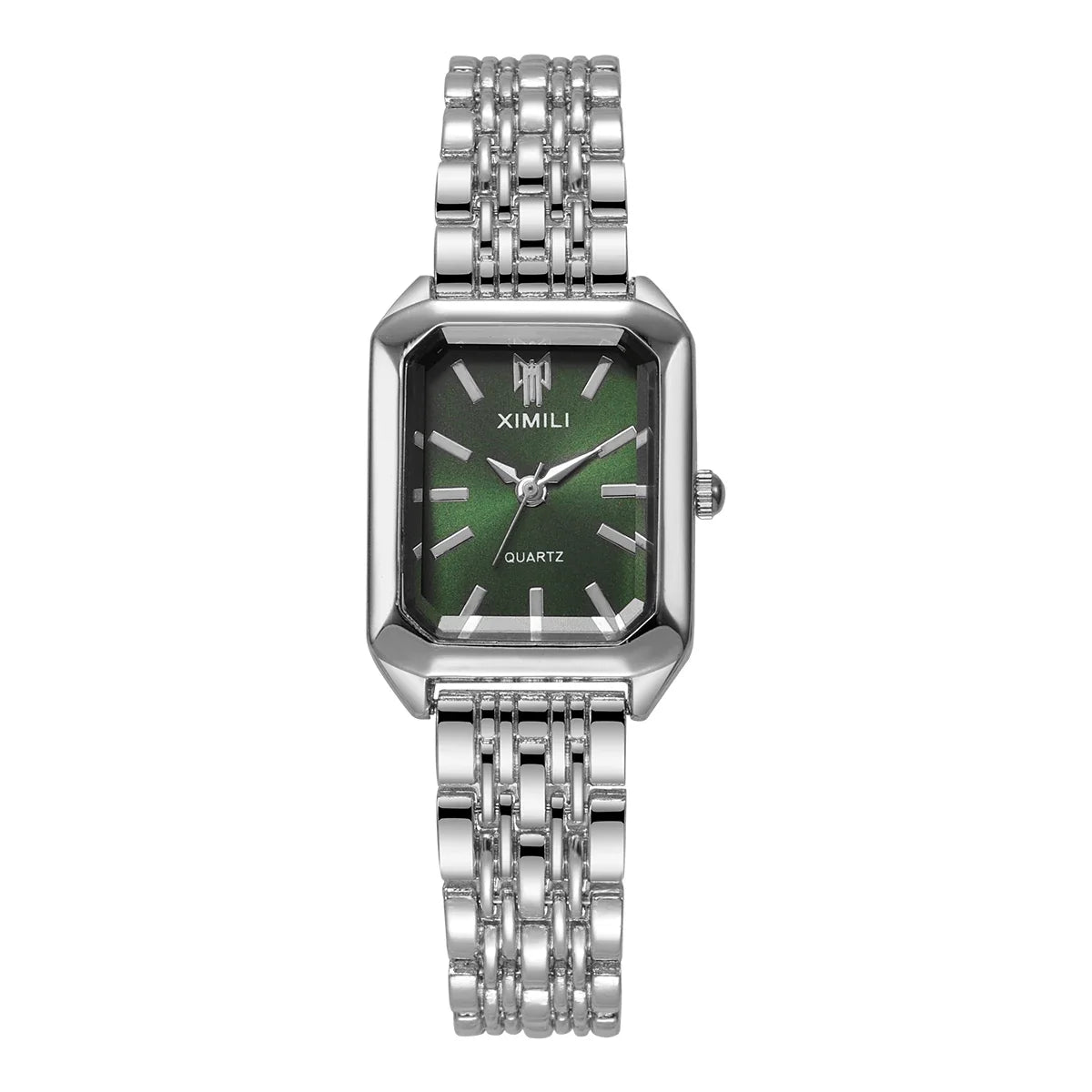 1/2/4PCS Elegant Rectangle Woman Quartz Watch Luxury Stainless Steel Band Ladies Wristwatches Reloj Mujer(Without Box)