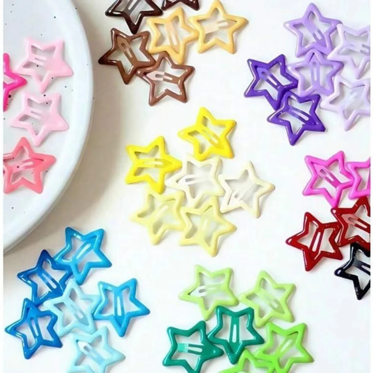 5/30/50/70Pcs/set Mixed load Y2K BB Solid Star Hairclips Colorful Sweet Star Barrettes ersatile Metal Snap Clip Accessories