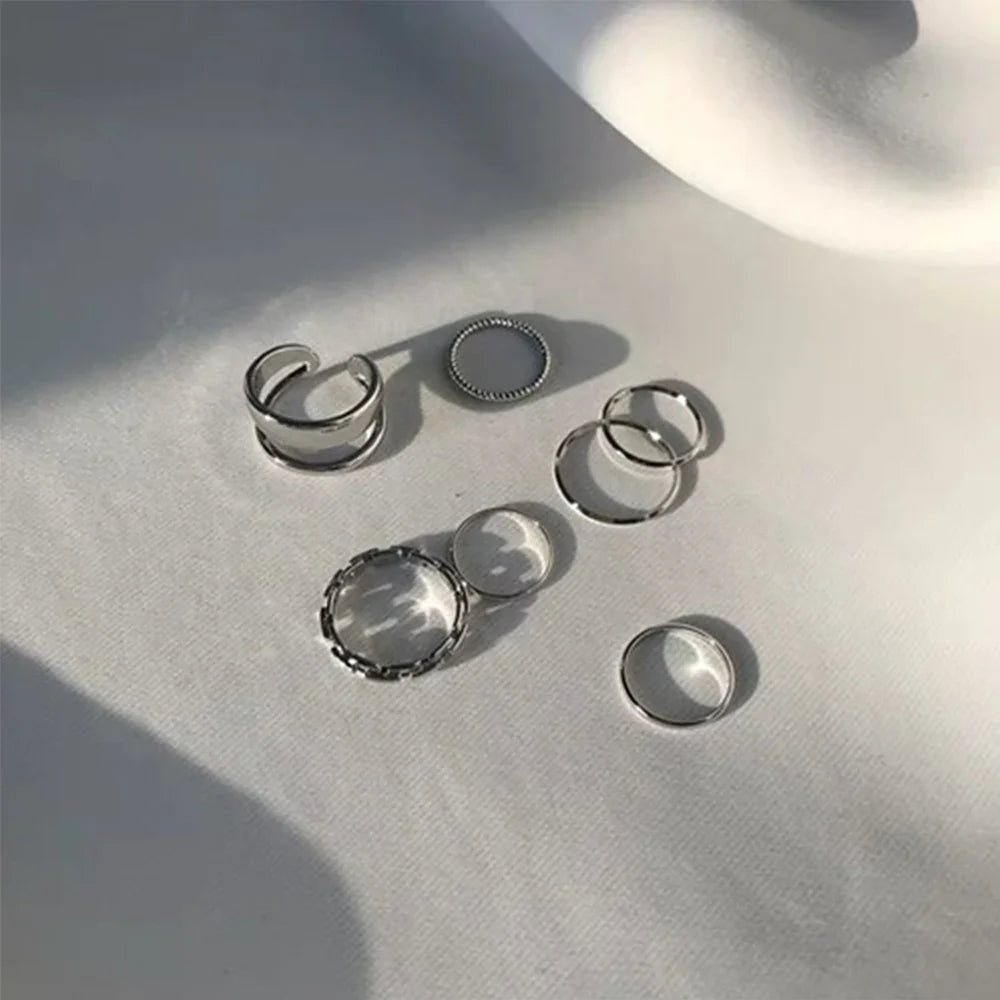 The Tide Cool Ring Set Female Korean Ring Ring Net Red Jewelry Not Fade Color Ring Cold Wind Hip Hop Index Finger Ring