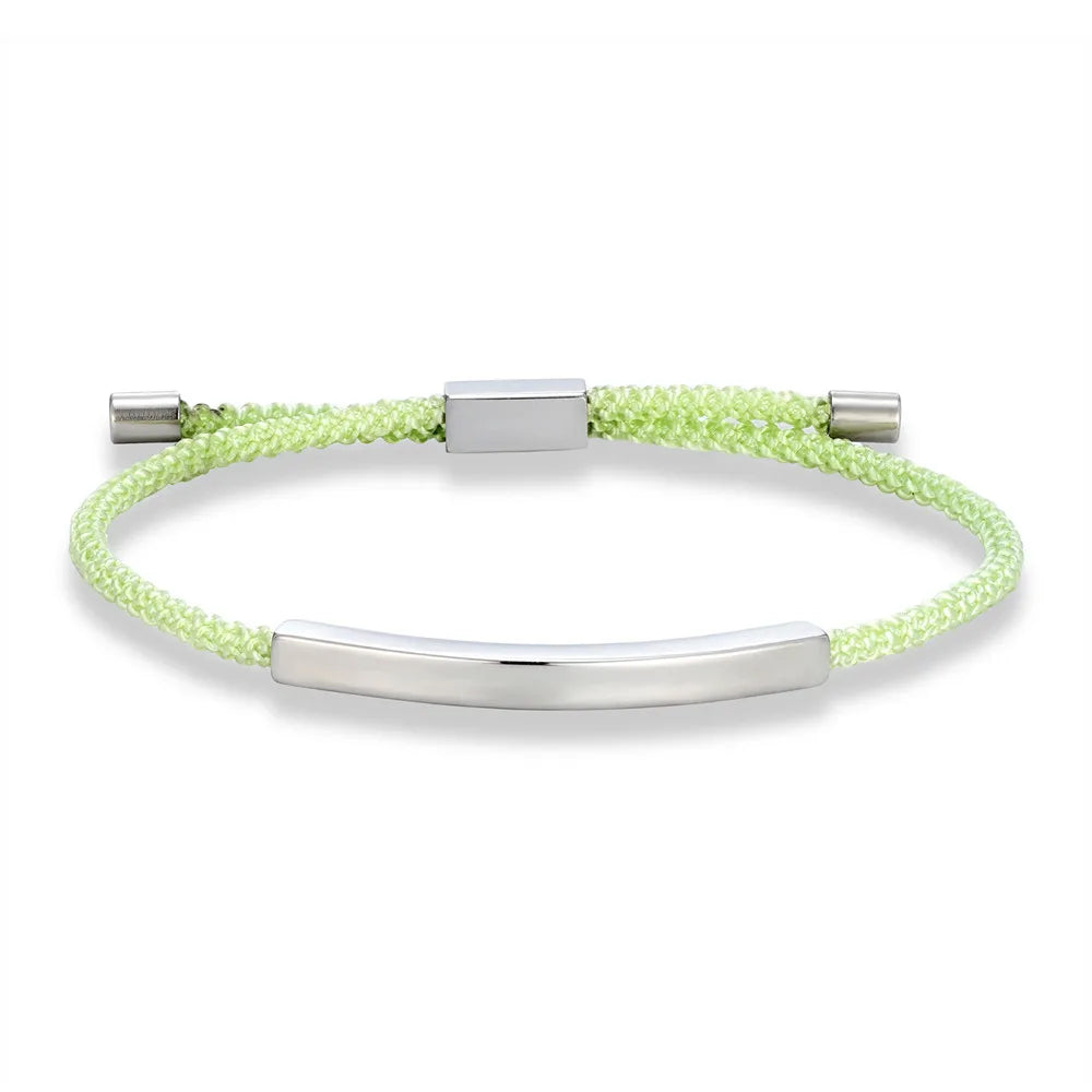 Men Women Punk SOS Custom logo Name Engrave Text Adjustable Thin Rope Bracelet customize Stainless Steel ID Bracelet