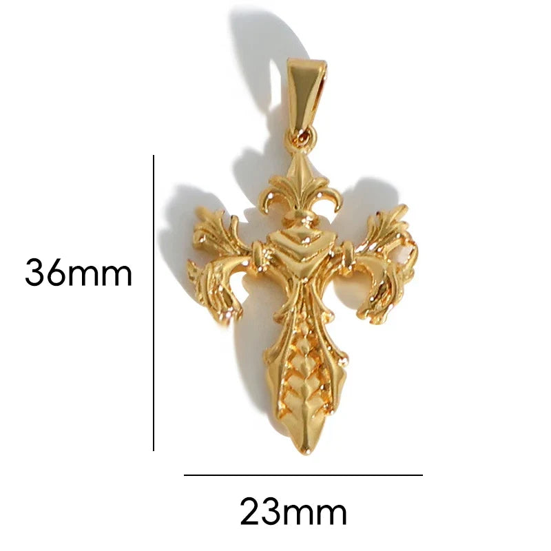 18k Gold Plated 316l Stainless Steel Vintage Pyramid Pharaoh Pistol Barbell Pendant Charm - Unisex Trendy Jewelry