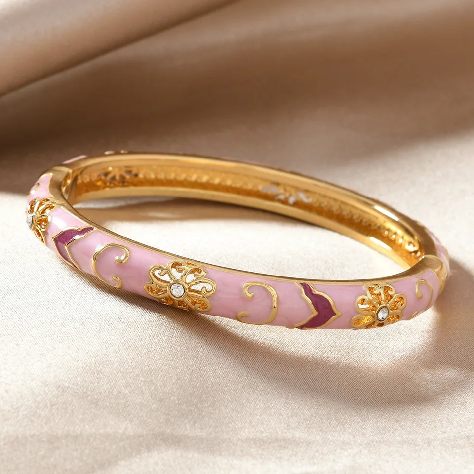 1pcs Chinese Retro Style Bracelet Enamel Blue And White Porcelain Element Women's Bracelet Exquisite Elegant Ladies' jewelry