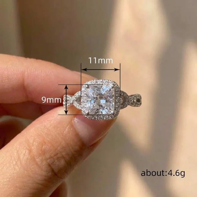 925 Sterling Silver Temperament Women's Rings for Women Newly Designed Female Accessories Engagement Party Zirconia Jewelry