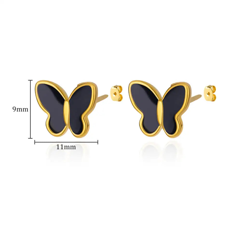 Stainless Steel White Butterfly Earrings for Women Elegant Ear Accessories Aesthetic Butterfly Stud Earring Wedding Jewelry Gift