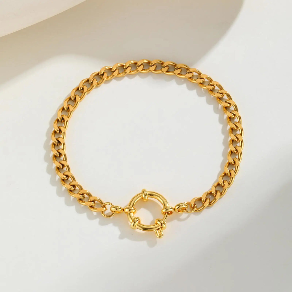 Paperclip Chain Choker Necklace, Women's Stainless Steel Spring Buckle Penddant Necklace, Waterproof 18k Gold Plated Jewelry