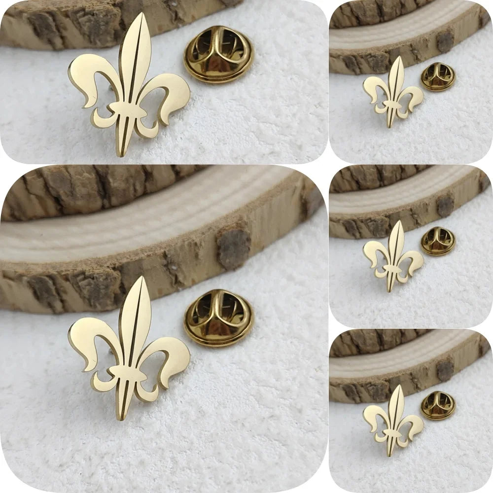 Retro Baroque men's lapel pin, 316L stainless steel gold-plated badge, black brooch for suit accessories, gift for father