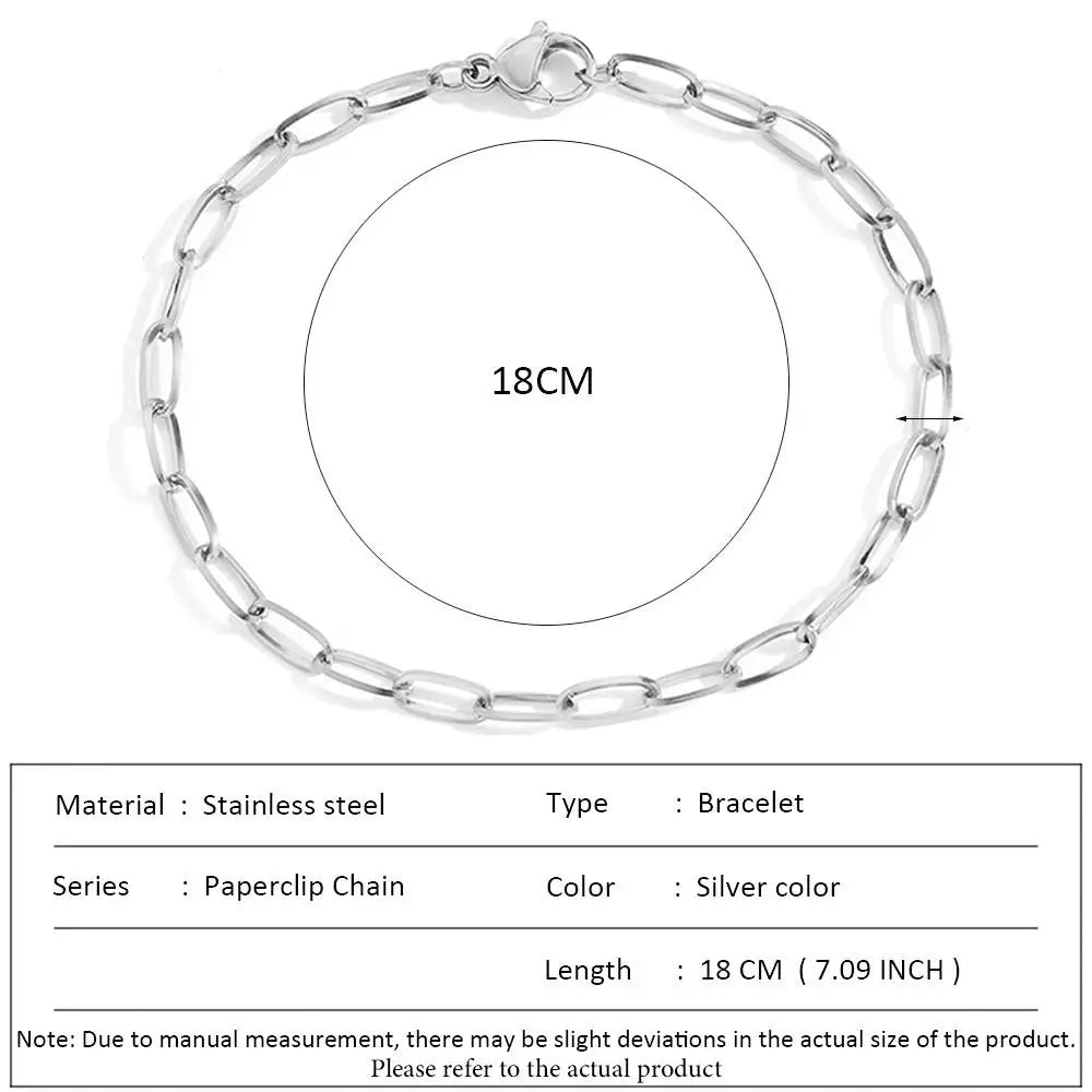 SUNIBI Classic Snake Chain Bracelets for Women Trend Fashion Stainless Steel Cuban Chain Bracelet Trendy Woman Gifts Jewelry